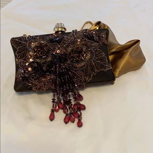 Small evening clutch dark brown